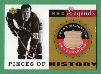 Frank Mahovlich 2001-02 UD Legends Piece Of History PH-FM