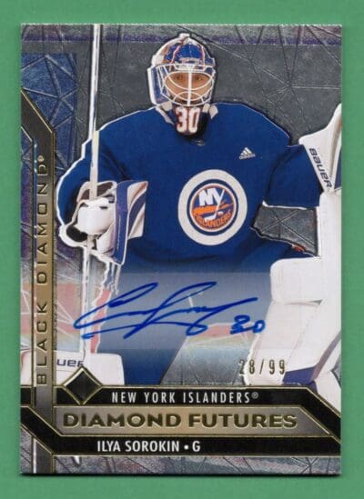 Ilya Sorokin 2020-21 Upper Deck Black Diamond Futures Rookie Auto /99 #BDF-IS