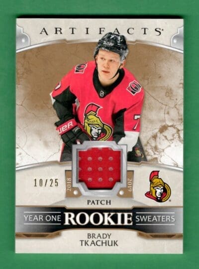 2019-20 Upper Deck Artifacts Brady Tkachuk Year One Rookie Sweaters /25 #RS-BT