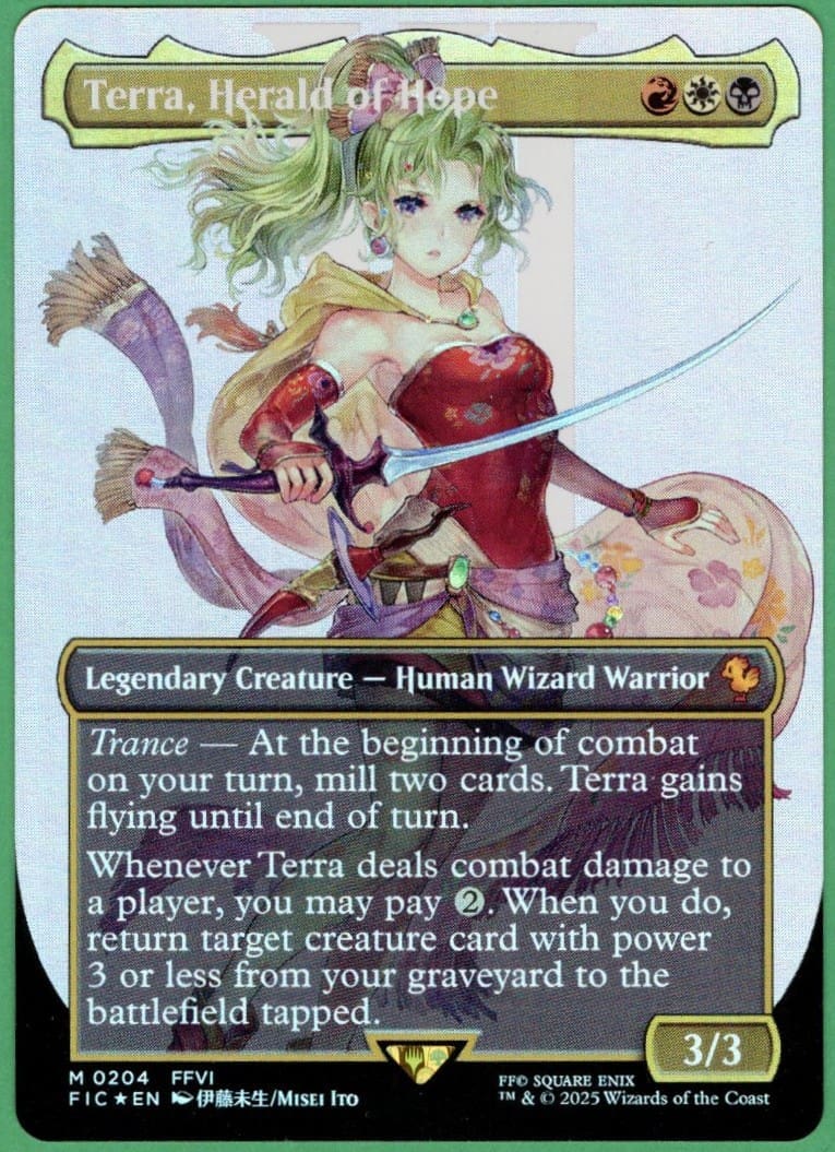 MTG Terra, Herald of Hope Borderless Foil (Final Fantasy) 0204