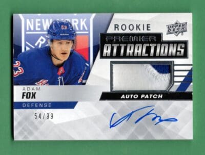 Adam Fox 2019-20 Upper Deck Premier Rookie Attractions /99 #PA-AF