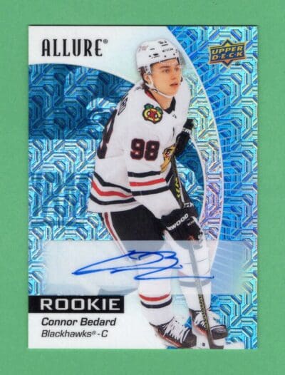 Connor Bedard 2023-24 Upper Deck Allure Rookie Blue Line Auto /35 #102