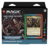 Set: Universes Beyond: Warhammer 40,000 Release Date: 2022-10-07 Language: English Contents: 1 x 100-card ready-to-play Warhammer 40,000 Commander deck 1 foil-etched Display Commander 10 double-sided tokens, 1 life tracker, and 1 deck box Deck includes 2 legendary traditional foil cards Introduces 42 Warhammer-themed Magic: The Gathering cards Conquer the galaxy in epic multiplayer Magic games set in the world of the popular tabletop miniatures game, Warhammer 40,000 Description: Commander is a multiplayer way to play Magic—an epic, free-for-all battle full of strategic plays and social intrigue. Alliances may be made, but in the end, only one player will be left standing. Until the next game begins, of course! Try out Magic: The Gathering’s most popular format with a ready-to-play deck from Warhammer 40,000. The Tyranid Swarm Universes Beyond: Warhammer 40,000 Commander Deck set includes 1 ready-to-play Green-Blue-Red deck of 100 Magic: The Gathering cards (2 legendary traditional foil cards, 98 nonfoil cards), 1 foil-etched Display Commander (a thick cardstock copy of the commander card with foil etched into the card’s border and art), 10 double-sided tokens, 1 deck box (can hold 100 sleeved cards), 1 life tracker, 1 strategy insert, and 1 reference card.