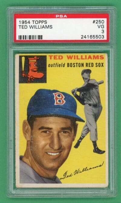 Ted Williams 1954 Topps Baseball Card #250 PSA 3