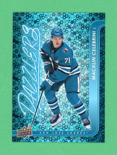 2024-25 UD Extended Macklin Celebrini Blue Dazzlers Rookie Card RC #DZ-128 NM