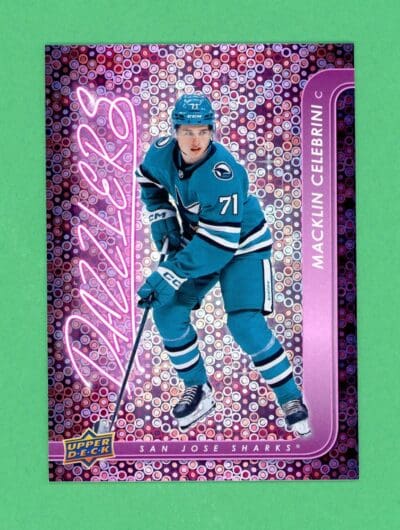 2024-25 UD Extended Macklin Celebrini Pink Dazzlers Rookie Card RC #DZ-128 NM