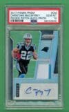 Christian McCaffrey 2017 Panini Prizm Silver Rookie Patch Auto /99 RPA PSA 10