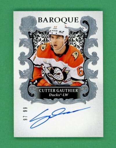 2024-25 UD The Cup Cutter Gauthier Baroque Rookie Card RC Auto BQ-CG 97/99 NM