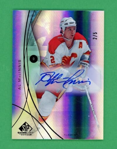 2024-25 UD SP Game Used Al MacInnis Purple Auto Card 2/55 #192 NM