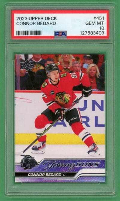 Connor Bedard 2023-24 Upper Deck Series 2 Young Guns #451 PSA 10