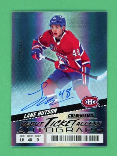 Lane Hutson 2024-25 Upper Deck Credentials Debut Rookie Ticket Auto /199 #126