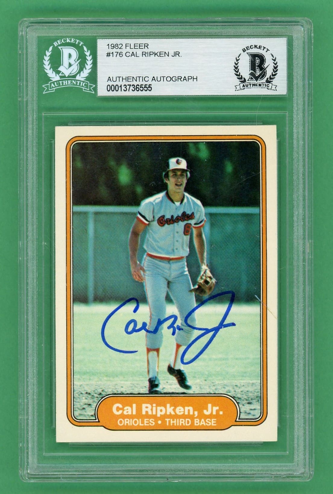 Cal Ripken Jr. 1982 Fleer Rookie Card Autograph Authenticated Beckett ...