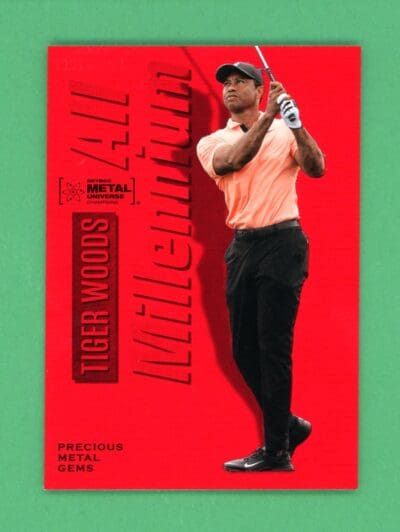 Tiger Woods 2023 Metal Universe Champions All Millennium Red PMG /100 #102