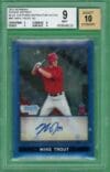 Mike Trout 2013 Topps Bowman Blue Sapphire Rookie Reprint Auto /10 BGS 9 #BDPP89