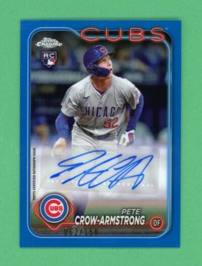 Pete Crow-Armstrong 2024 Topps Chrome Update Blue Refractor Auto RC /150 #AC-PC