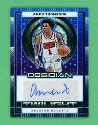 Amen Thompson 2024-25 Panini Obsidian Twilight Deep Sea Auto /5 #TS-ATH