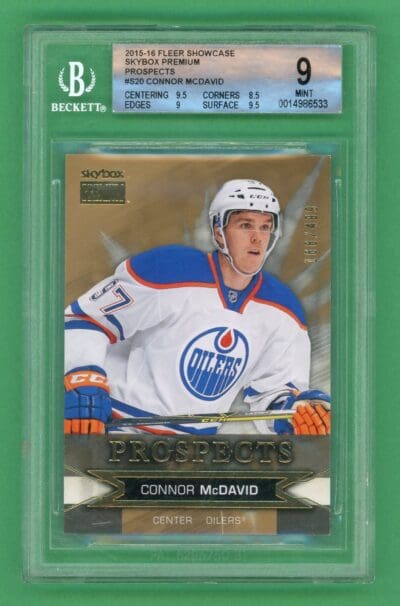 Connor Mcdavid 2015-16 Fleer Skybox Premium Prospect /499 #S20 BGS 9