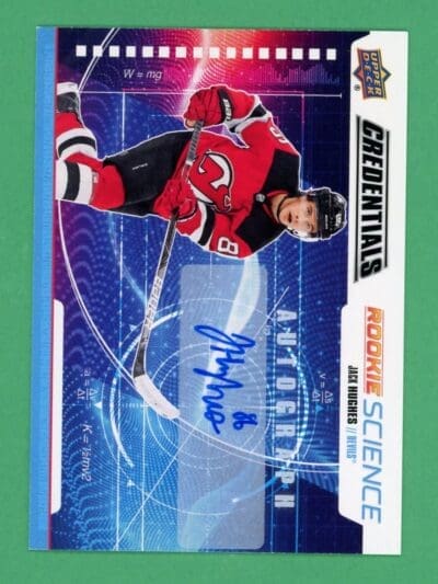 2019-20 UD Credentials Jack Hughes Science Auto Rookie Card RC #RS-01 NM