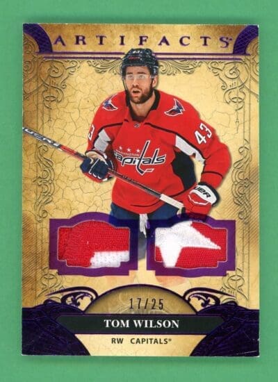 2020-21 UD Artifacts Tom Wilson Purple Dual Patch #71 17/25 NM