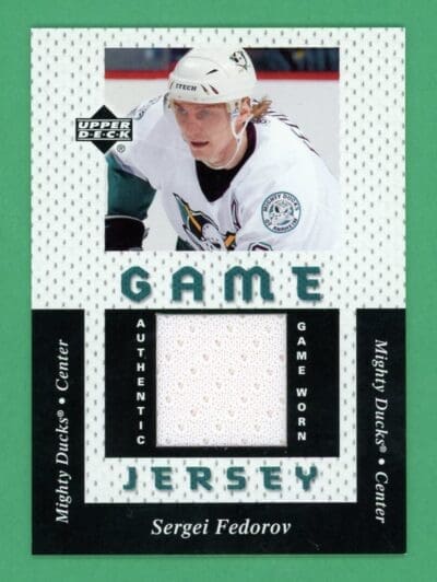 2004-05 UD Sergei Fedorov Game Worn Jersey Patch Relic #97-SF NM