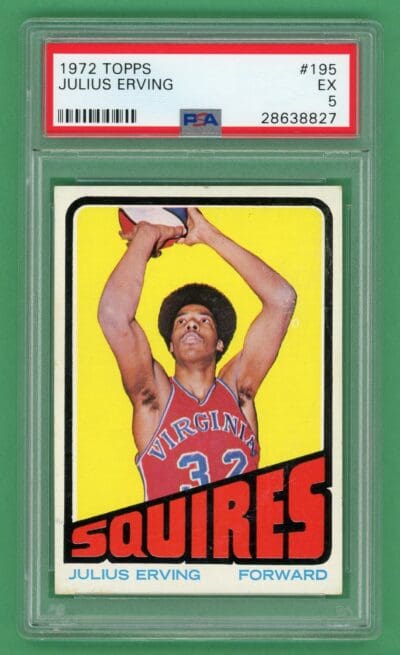 Julius Erving 1972 Topps Rookie Card #195 PSA 5