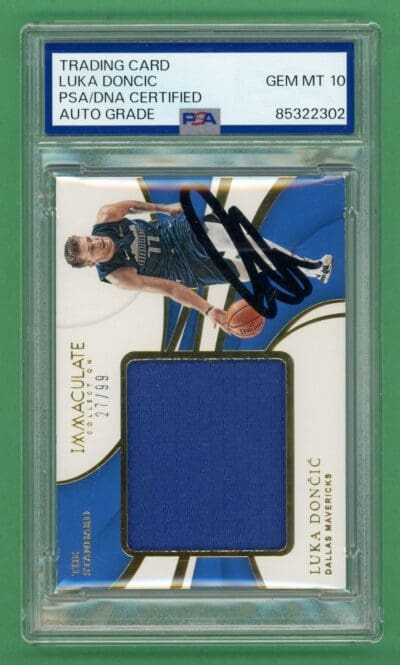 Luka Doncic 2018-19 Panini Immaculate Jersey/Auto /99 #ST-LDC PSA/DNA 10