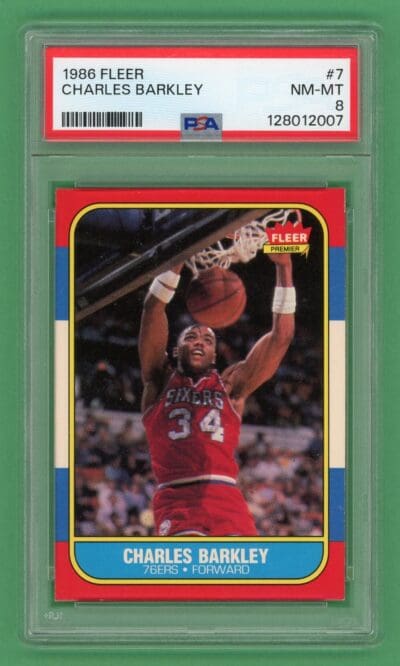 Charles Barkley 1986-87 Fleer Rookie Card #7 PSA 8