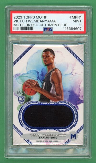 Victor Wembanyama 2023-24 Topps Motif Blue Rookie Jersey Card /35 #MRR-1 PSA 9