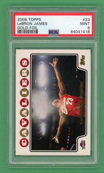 Lebron James 2008-09 Topps Gold Foil "Chalk Toss" #23 PSA 9
