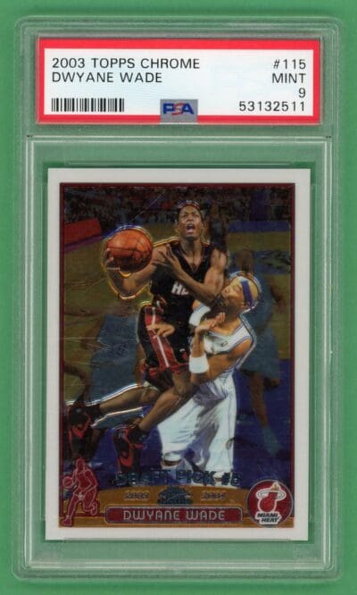 Dwyane Wade 2003-04 Topps Chrome Rookie Card #115 PSA 9