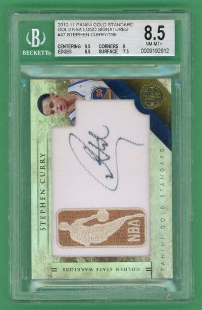 Stephen Curry 2010-11 Panini Gold Standard Logoman Patch/Auto /199 #47 BGS 8.5
