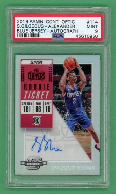 Shai Gilgeous-Alexander 18-19 Panini Contenders Optic Rookie Ticket Auto #114 PSA 9
