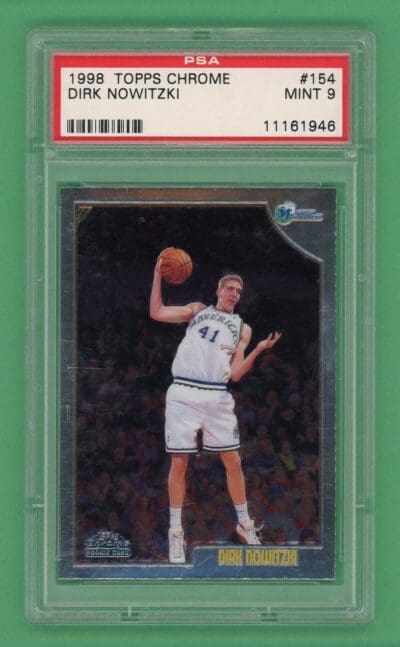 Dirk Nowitzki 1998-99 Topps Chrome Rookie Card #154 PSA 9