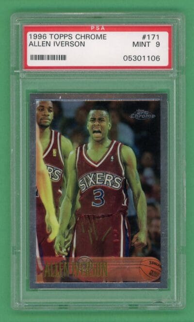 Allen Iverson 1996-97 Topps Chrome Rookie Card #171 PSA 9
