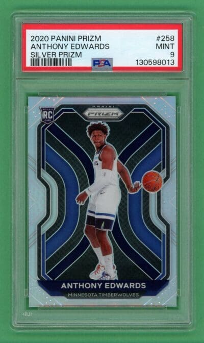 Anthony Edwards 2020-21 Panini Prizm Silver Rookie Card #258 PSA 9
