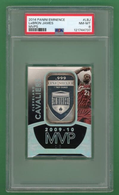 Lebron James 2014-15 Panini Eminence MVP Fine Silver /5 #MVPS-LBJ PSA 8