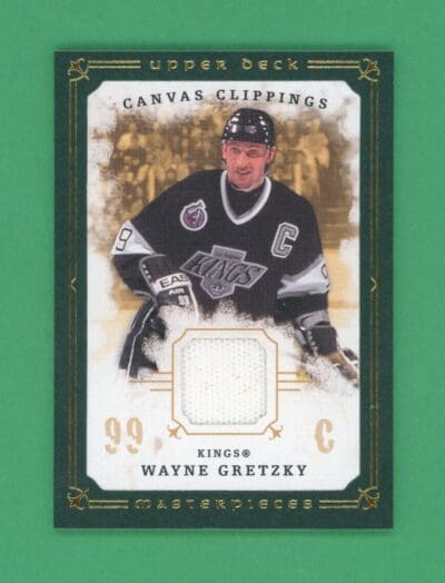 Wayne Gretzky 2008-09 Upper Deck Masterpieces Canvas Clippings Green /85 #CC-WG