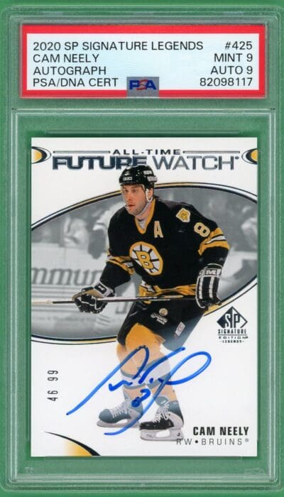 Cam Neely 2020-21 Upper Deck SP Legends All-Time Future Watch /99 #425 PSA 9