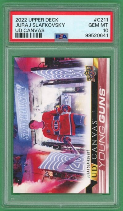 Juraj Slafkovsky 2022-23 Upper Deck Series 2 Young Guns Canvas #C211 PSA 10