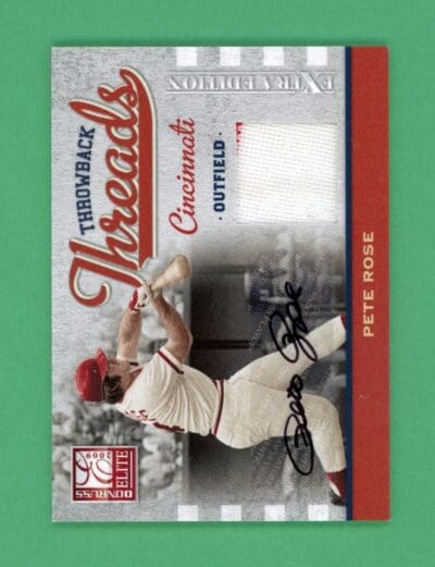 Pete Rose 2009 Panini Donruss Elite Throwback Threads Jersey/Auto /149 #TT-PR