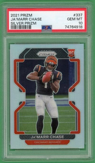 Ja'Marr Chase 2021 Panini Prizm Silver Rookie Card #337 PSA 10