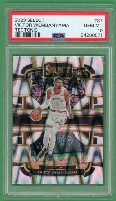 Victor Wemnayama 2023-24 Panini Select Tectonic Rookie Card #87 PSA 10