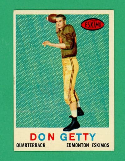 Don Getty 1959 Topps CFL Football Card #39