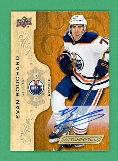 Evan Bouchard 2018-19 Upper Deck Engrained Rookie Auto #83