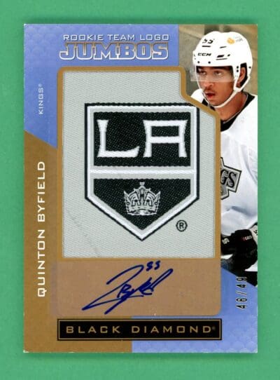 Quinton Byfield 21-22 Upper Deck Black Diamond Rookie Team Logo Jumbos /49 #TRL