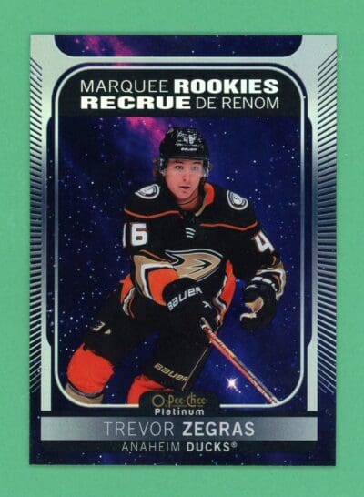 Trevor Zegras 2021-22 O-Pee-Chee Platnium Cosmic Marquee Rookie /65 #203