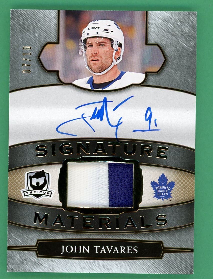 John Tavares 2018-19 The Cup Signature Materials Leafs Auto /10 #SP-JT