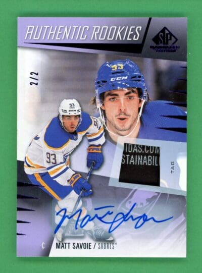 2023-24 Upper Deck SPGU Matt Savoie Authentic Rookies Auto/Laundry Tag /2 #275