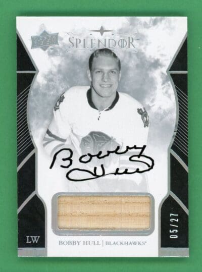 2017-18 Upper Deck Splendor Bobby Hull Auto/Stick /27 #BW-BH