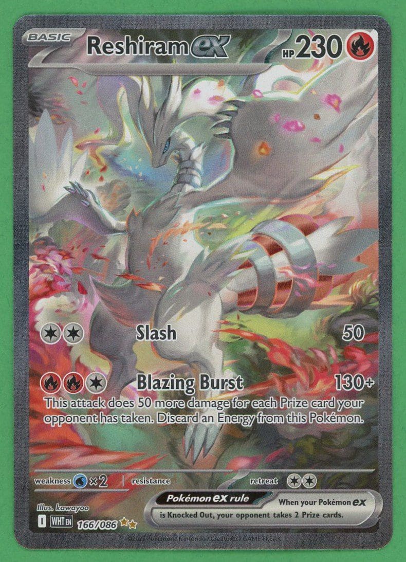Reshiram Ex Pokemon White Flare Sir 166 086 Outpost Sportscards And Games